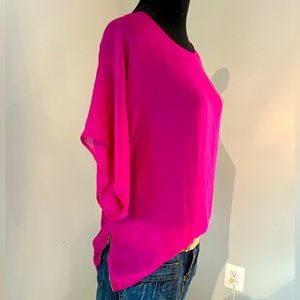 Top Shop Fuschia Pink Shirt with side zips